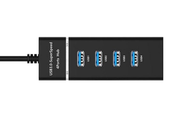 चीन ब्लैक डेस्कटॉप USB चार्जर हब 4 - पोर्ट कन्वर्टर वन - टू - फोर एक्सपैंडर / यूएसबी 3.0 स्प्लिटर आपूर्तिकर्ता